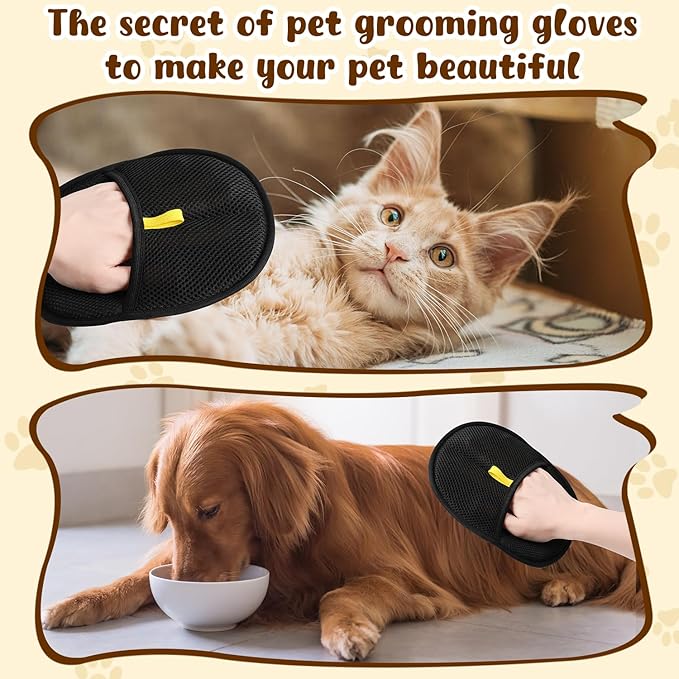 2Pcs Pet Hair Removal Glove, New Upgrade Efficient Grooming Gloves for Pet Hair,Cat Grooming Gloves for Hair Removal,Versatile Reusable Electrostatic Pet Hair Remover Glove-PawvioPets