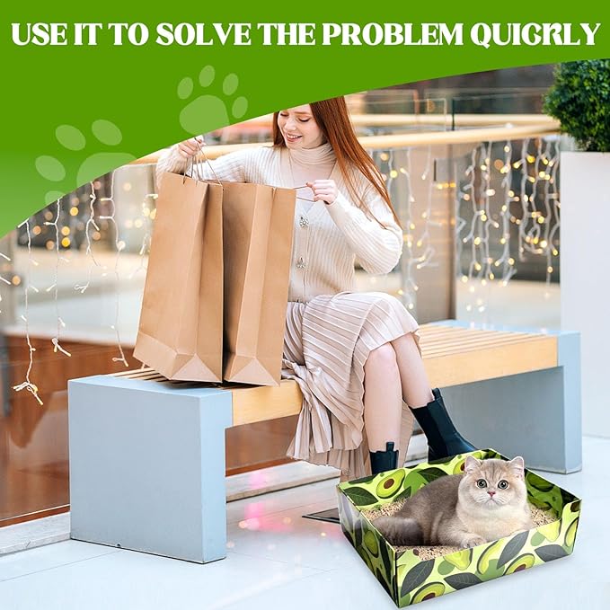 CONLI 30 PCS Disposable Litter Boxes for Cats, Foldable Waterproof Kitten Litter Box Low Entry, Portable Litter Box for Cats Small Pets Animals Travel Needs-PawvioPets