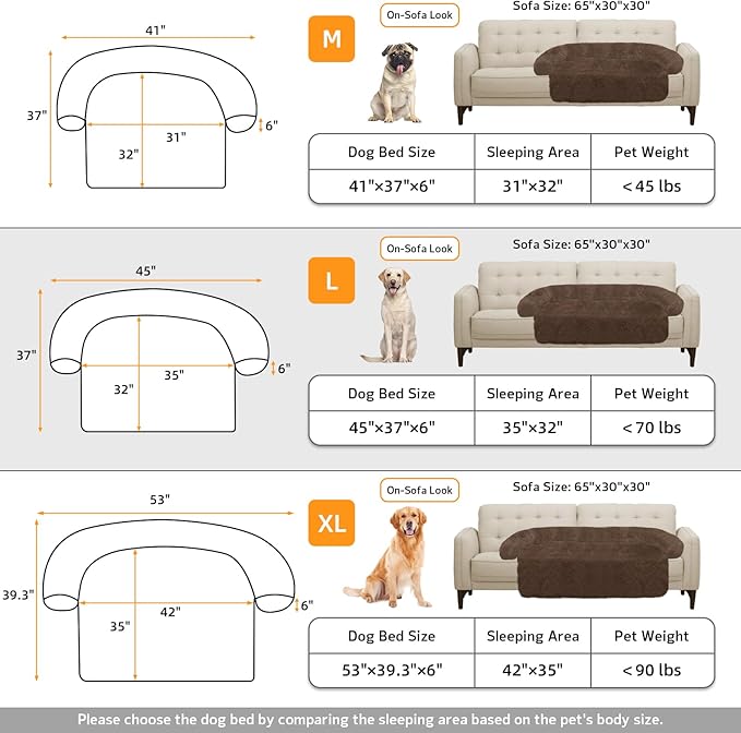 GGIB Calming Dog Bed Fluffy Plush Dog Mat for Furniture Protector with Removable Washable Cover for Large Medium Small Dogs and Cats (Large, Coffee)-PawvioPets