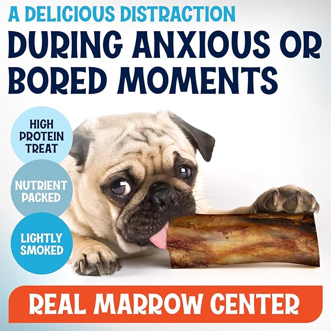 Beef Marrow Bones for Dogs, 3" Bone, Long Lasting Stuffed Treats, Tasty and Healthy Snack for Small and Medium Sized Pets, (12 Pack)-PawvioPets