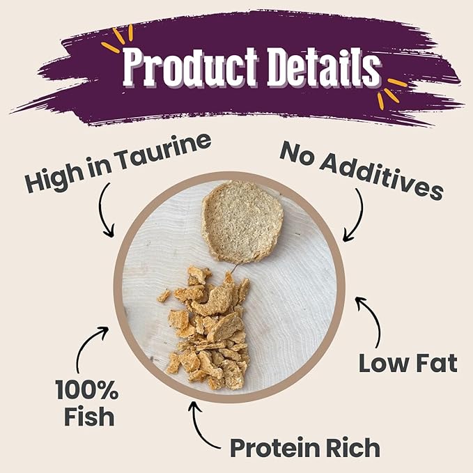 Farm To Pet - Cat Treat Crumbles - 3 oz Single Ingredient Fish Treat and Snacks - Healthy for Indoor Cats and Kitten - Essential Products (Mix with Wet/Dry Food)-PawvioPets