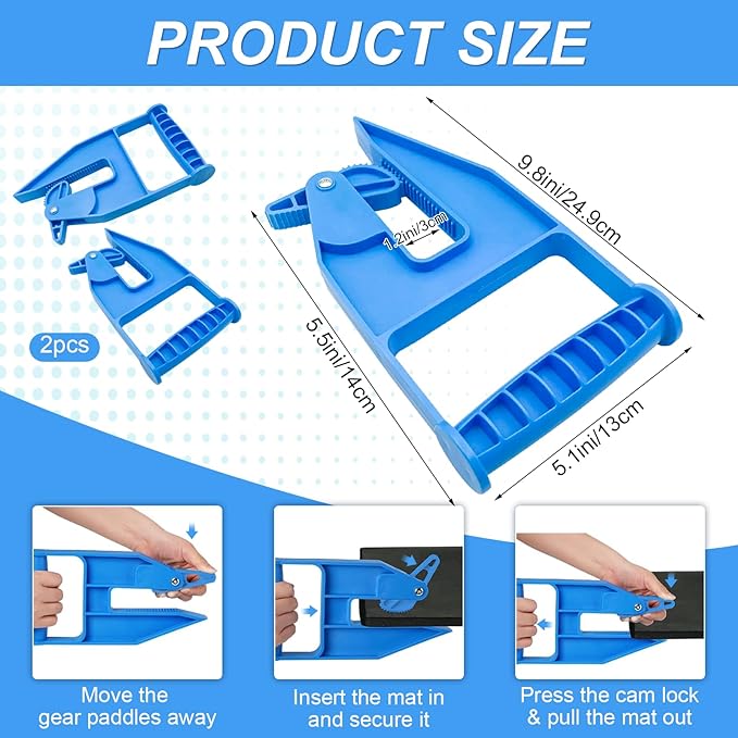 2-Pack Heavy Duty Mat Grippers – Stall Mat Movers for Horse Barn, Gym, Trailer & Rubber Flooring – Ergonomic Mat Puller for Easy Lifting & Moving – Durable, Non-Slip Handles for Secure Grip-PawvioPets