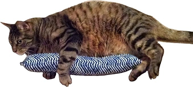 15" Catnip Kitty Kicker Toy With Refillable Catnip Pocket (Blue #1)-PawvioPets