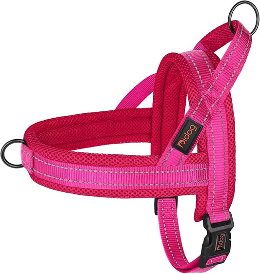 Didog No Pull Dog Harness with Soft Mesh Padded,Reflective & Quick Fit Light Weight Dog Strap Vest Harness,Easy for Walking Training (XS:Chest 15-18", Mesh-Hot Pink)-PawvioPets