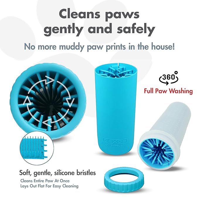 Dexas MudBuster Portable Dog Paw Cleaner, Large, Blue (PW720312)-PawvioPets