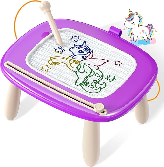Doodle Board for Toddler Toys Age 1-2, Magnetic Writing Board, Preschool Learning and Educational Toys for 1 2 3 Years Old Girl Boy Gift for Birthday -Purple-PawvioPets