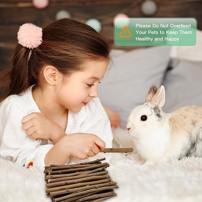 250g Natural Peach Wood Chew Sticks for Rabbits, Hamsters, Chinchillas - Extra Hard Teeth Grinding Toy | Untreated, Safe & Long-Lasting Rodent Chews-PawvioPets