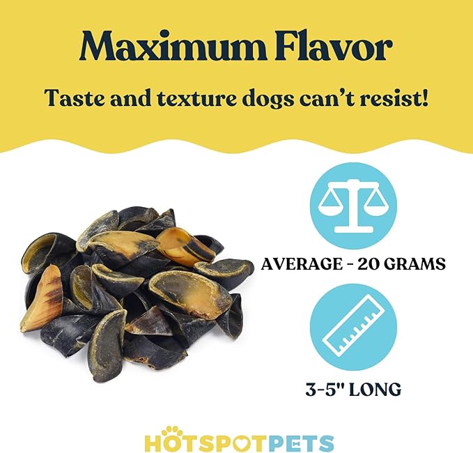 Full-Size Cow Hooves for Dogs | (50 Pack) All-Natural Long Lasting Dog Chews | Made from Grass Fed Cattle | Tasty Treat for Oral Hygiene | Fantastic Alternative for Rawhide and Bully Sticks-PawvioPets