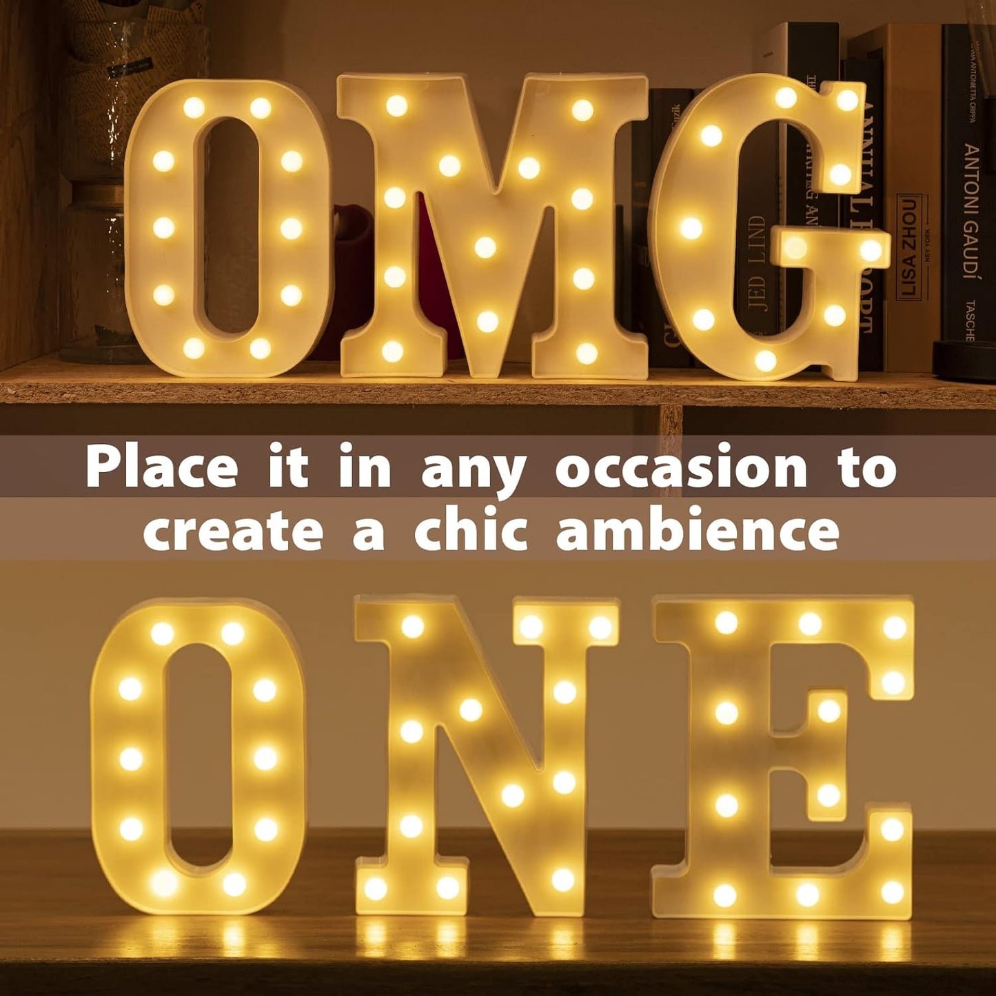 HXWEIYE Light Up Letters LED Marquee Letters Light Sign 26 Alphabet and 10 Number Big Lights Letter for Party Birthday Bar Battery Powered Christmas Decor Letter Lights (Warm White O)