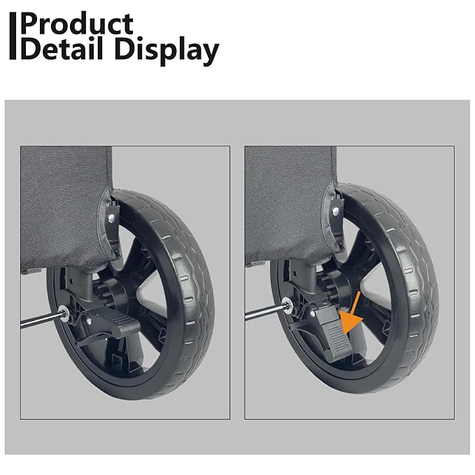 Extra Large Dog Stroller for Medium & Large Pets - Foldable Design, Adjustable Handle, Up to 130 lbs(Red)-PawvioPets