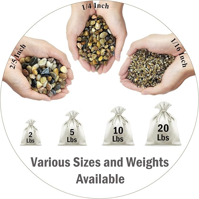 5 lbs Fish Tank Sand, 1/16 inch Mini Aquarium Gravel, Decorative Pea Gravel Stones for Air Plants, Vase Fillers, Landscaping and Succulent Soil Cover-PawvioPets