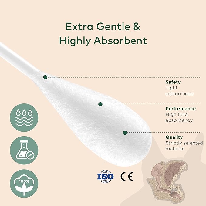 Cotton Swabs for Dogs and Cats - Cat & Dog Ear Cleaner Long Cotton Swab - Extra Large Cotton Head, Cat & Dog Ear Cleaning Kit for Puppies, Multipurpose Pet Cotton Swabs (Extra Large 100 Buds)-PawvioPets