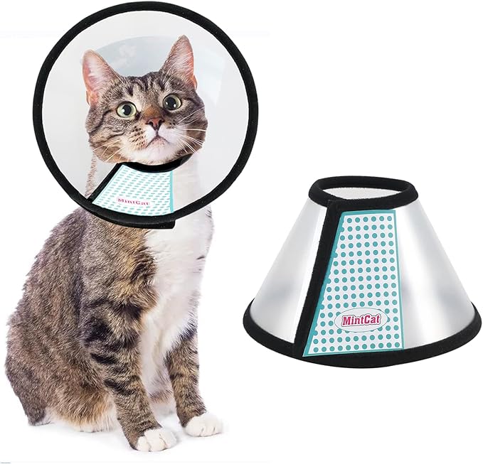 Cat Cone, Adjustable Recovery Pet Cone Elizabethan Collar for Cats Rabbit, 8.1 Inches Cat Cone Collar Soft, Protective Cat Cones to Stop Licking, Lightweight Practical Kitten Cone-PawvioPets
