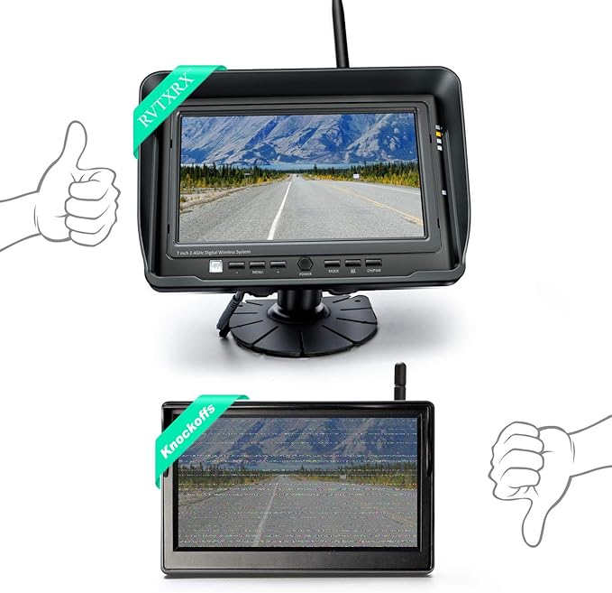 Digital Wireless Backup Camera System, No Interference, IP69k Waterproof Wireless Rear View Camera, 7’’ Display Wireless Reverse Monitor for RV/Truck/Trailer/Bus/Motorhome/5th Wheel/Pickup/Van-PawvioPets