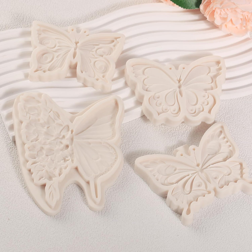 1 Pcs Exquisite Butterfly Fondant Moldfor Cake Decoration, Butterfly Chocolate Silicone Mold Surface Non-Stick Easy to Demould, for Baking Candy Flower Paste Dough Clay Projects Resin Pendants
