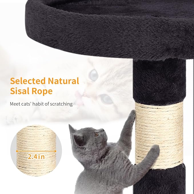 BestPet Cat Tree 36 inch Tall Scratching Toy Activity Centre Cat Tower Cat Condo Multi-Level Furniture Scratching Posts for Indoor Cats,Dark Gray-PawvioPets