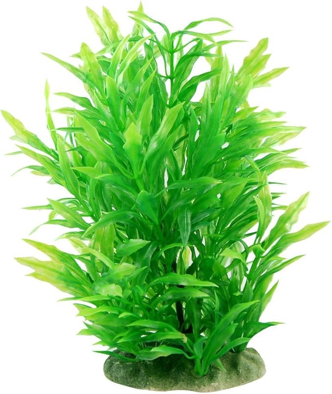 CNZ Aquarium Decor Fish Tank Decoration Ornament Artificial Plastic Plant Green (8.9-inch Green)-PawvioPets