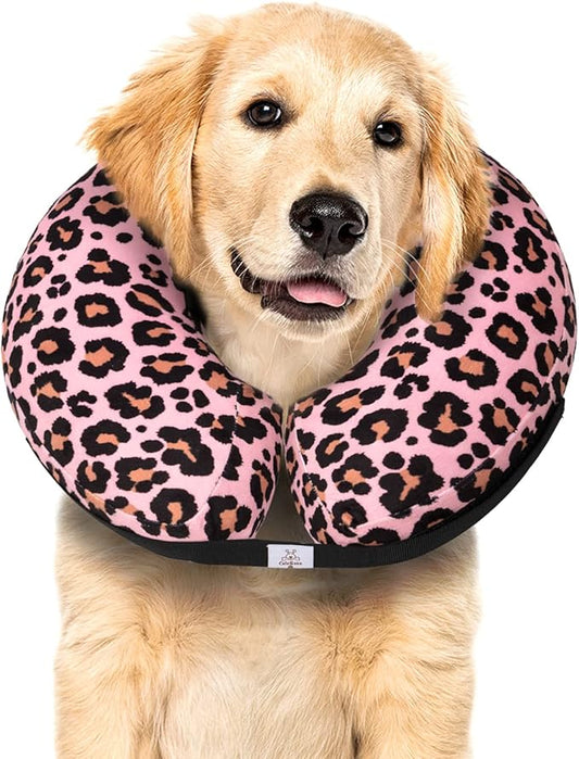 CuteBone Inflatable Dog Neck Donut with Removable Soft Fleece Covers for Small/Medium/Large Dogs and Cats After Surgery GWB10XL-PawvioPets