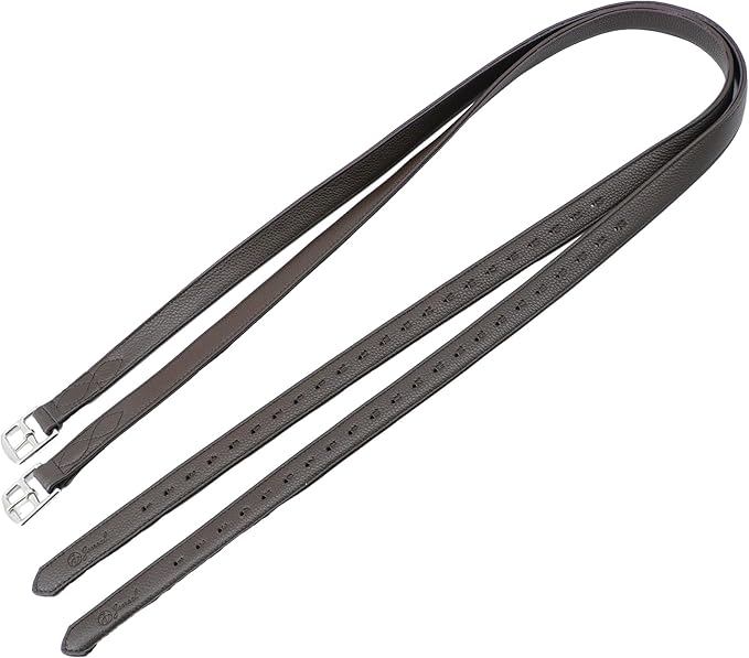 Jeereal Stability English Stirrup Leathers with Strong Nylon Core for Equestrian Riding-PawvioPets