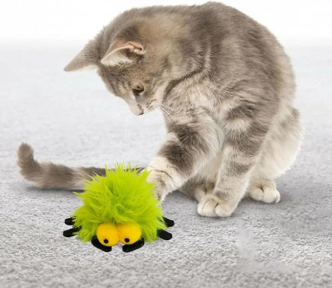 2 Pack-Spider Cat Kicker Toy with Catnip & Bell Inside, Cat Stuffed Animal Soft Cat Toys, Cute Cat Feather Toy Plush Cat Toy, Cat Nip Toys Cat Toys for Bored Cats, Interactive Cat Toys for Indoor Cats-PawvioPets