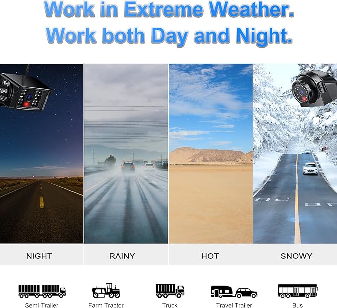 Fookoo HD 1080P 9" Wireless Backup Camera System, 9-inch Quad Split Screen Monitor w/Recording, IP69 Waterproof Side View Rear View Cameras, Digital Signal, Parking Lines for RV/Truck/Trailer (DW9T4)-PawvioPets