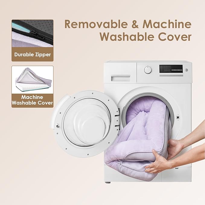 EHEYCIGA Memory Foam Dog Bed for Large Sized, Orthopedic Dog Sofa with Sides and Waterproof Liner, Washable Bolster Pet Couch with Removable Cover, 36x27x7 Inch, Purple-PawvioPets