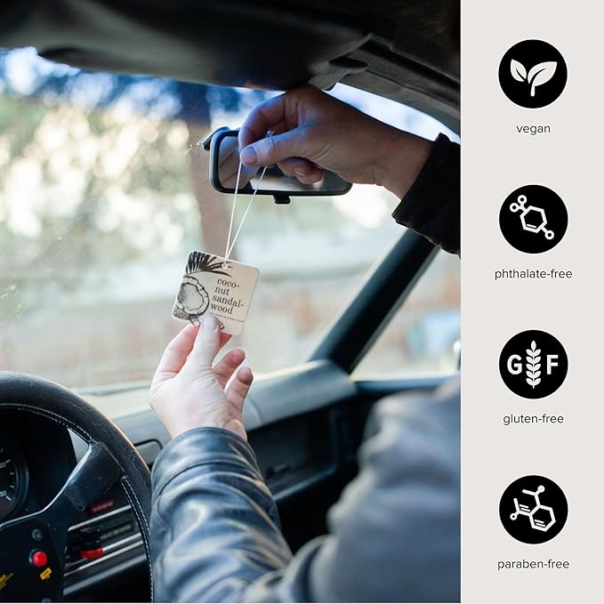 Coconut Sandalwood Car Air Freshener - 4 Pack-PawvioPets