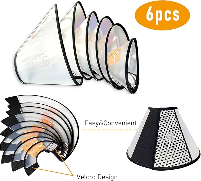 Adjustable Dog Cone Collar After Surgery Soft Cone of Shame Alternatives for Dog Cat Puppy Plastic Elizabethan Collar for Dogs from Licking Biting Scratching Wounds(M,Neck:9.0-10.6in)-PawvioPets