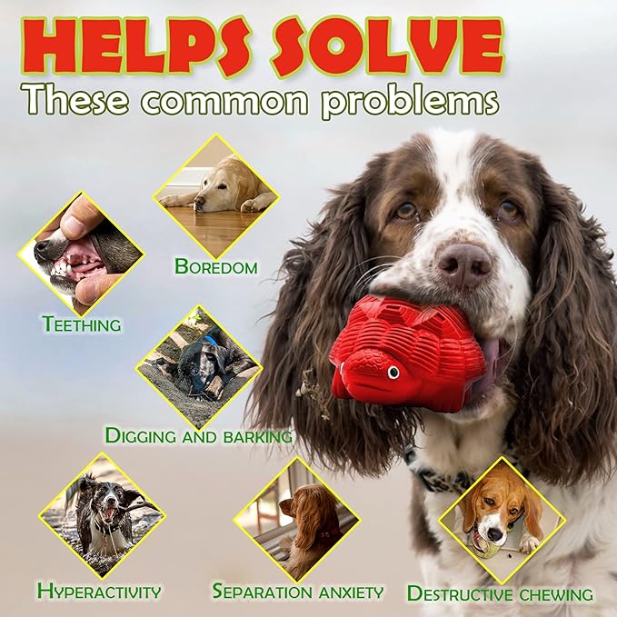 Dog Toys for Aggressive Chewers, Heavy Duty Tough Dog Toy for Large Dogs, Indestructible Squeaky Dog Toys-PawvioPets