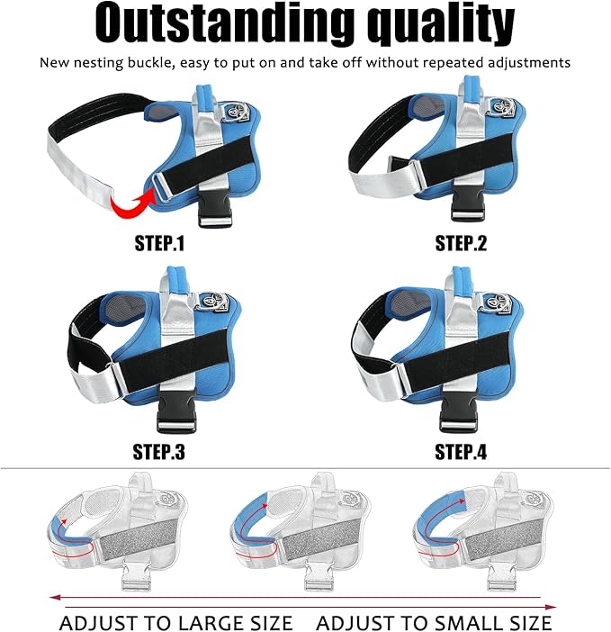Bolux Dog Harness, No-Pull Reflective Dog Vest, Breathable Adjustable Pet Harness with Handle for Outdoor Walking - No More Pulling, Tugging or Choking-PawvioPets