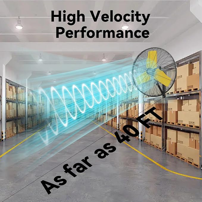 24 Inch 9500 CFM Waterproof Wall Fan Pro Series - Outdoor High Velocity Wall Mount Fan with Enclosed Motor for Residential, Warehouse, Patio, Shop, Garage, Barn UL Safety Listed-PawvioPets