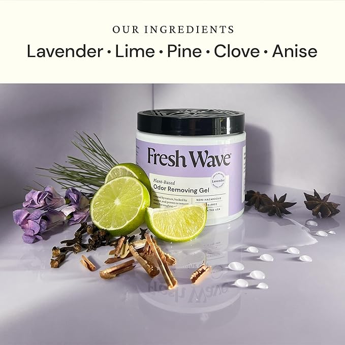 Fresh Wave Lavender Odor Removing Gel, 15 oz., Pack of 2 - Safer Odor Absorbers for Home, Natural Plant-Based Odor Eliminator, Every 15 oz. lasts 30-60 Days, For Cooking, Trash & Pets-PawvioPets