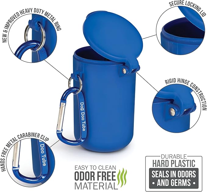 Dog Doo Tube Filled Dog Waste Bag Holders - Reusable Dog Poop Bag Tubes Designed to Keep in Odors and Germs-PawvioPets