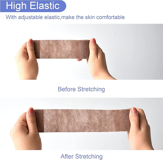 9 Pack 2" x 5 Yards Self Adhesive Bandage Wrap Self Stick Wrap for Ankle, Wrist, Finger, Sports, Breathable Cohesive Vet Tape for Pets (Brown)-PawvioPets