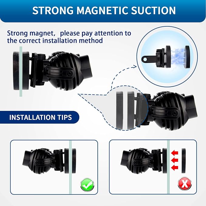 FREESEA Wave Maker for Aquarium Powerhead: 1600 GPH Circulation Pump - 360° Adjustable Power Head Wavemaker with Magnetic Suction for 75 Gallon - 125 Gallon Fish Tank | Saltwater | Freshwater-PawvioPets