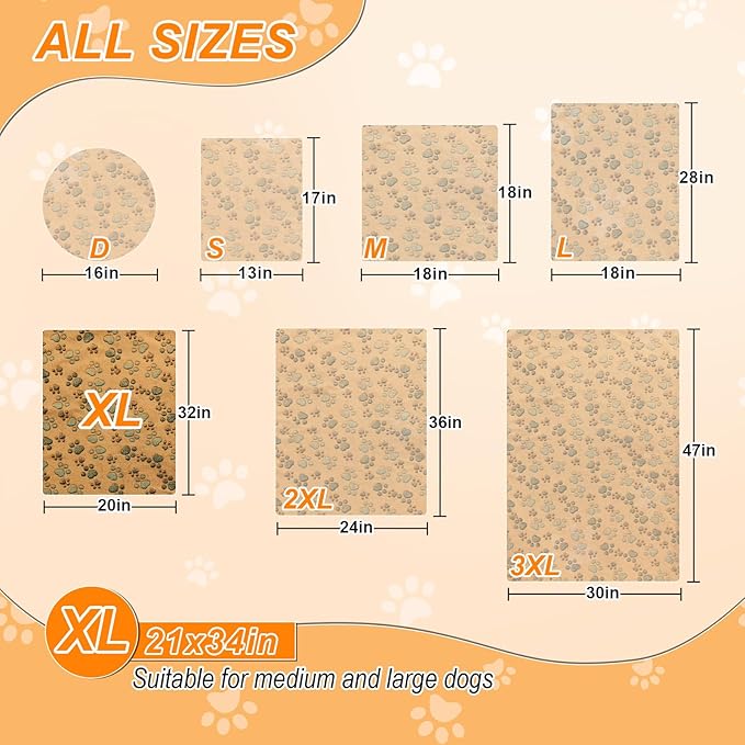 Dog Heating Pad，32×20 In Heating Pad For Dogs, Intelligent Temperature Control Switch With Normally Open On Function,Whelping Box With Reinforced Electric Wire Rope, Plush Fabric Cotton Cover-Apricot-PawvioPets