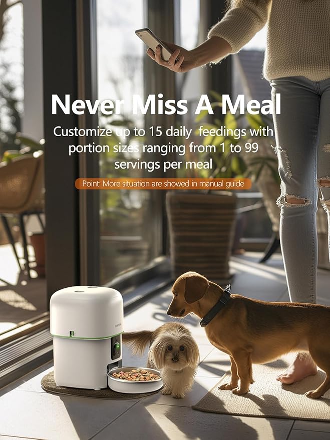 Automatic Cat Feeder with Camera - 5G WiFi Auto Cat Food Dispenser, 1080P HD Video with Night Vision, 1-15 Meals, 1-99 Portions, 2-Way Audio, Keeps Food Fresh, Timed Pet Feeder Also for Dogs-PawvioPets
