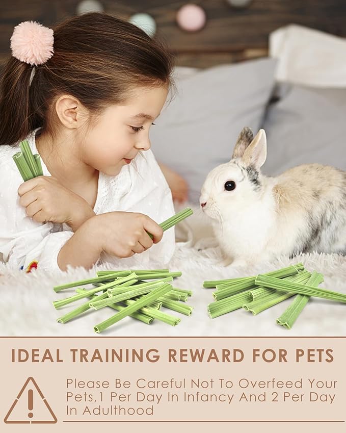 Bissap 50PCS Rabbit Chew Sticks, Natural Papaya Stems Bunny Chews Treats for Rabbits Hamsters Chinchillas Guinea Pigs Small Animals Organic Molar Chewing Snack-PawvioPets