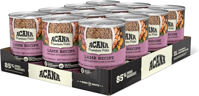 ACANA Premium Pate in Bone Broth Grain-free Wet Dog Food Lamb Recipe 12.8oz Cans (12 Count)-PawvioPets