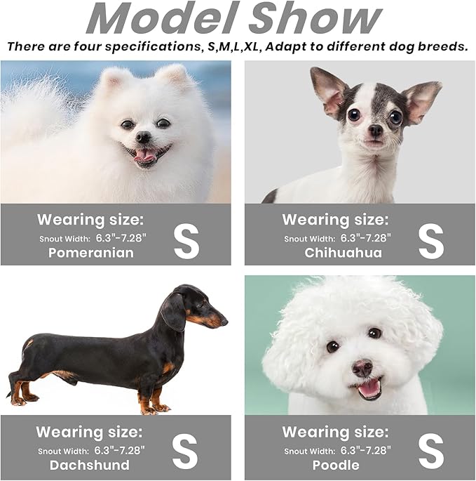 Dog Muzzle, Basket Muzzle for Small Medium Large Dogs, Anti-Biting and Chewing, Lightweight & Sturdy Cage Design, Allows Panting & Drinking, Ideal for Grooming & Training(Black Size S)-PawvioPets