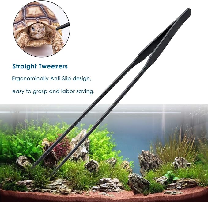 Aquarium Tweezers, Capetsma Stainless Steel Aquarium Plant Tools Long Aquascaping Tools Scissors Spatula Aquatic Plants Tool Set for Freshwater and Saltwater-PawvioPets