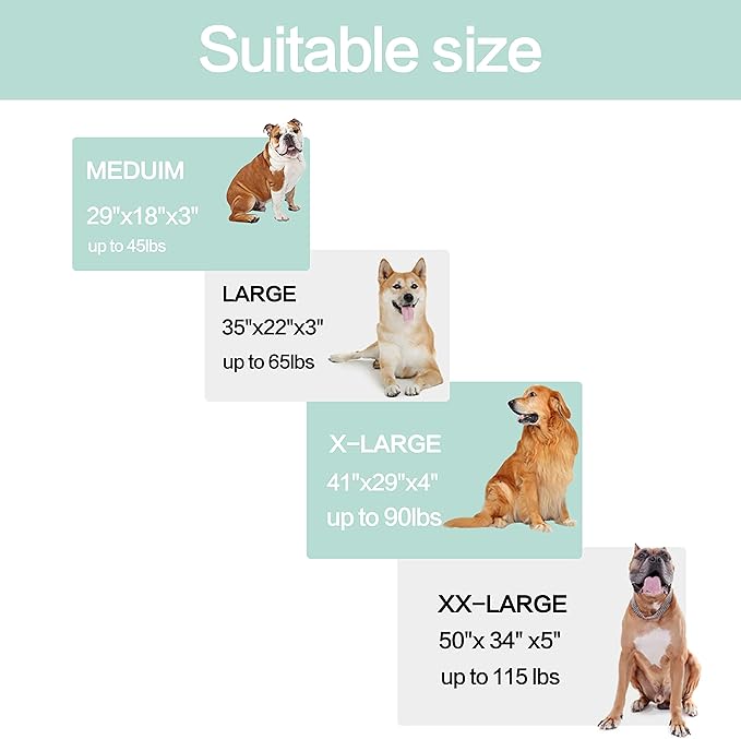 Orthopedic Memory Foam Dog Bed, Cooling Dog Beds Waterproof Pet Bed for Crate with Removable Washable Cover, L(35inch,65Lbs)-PawvioPets