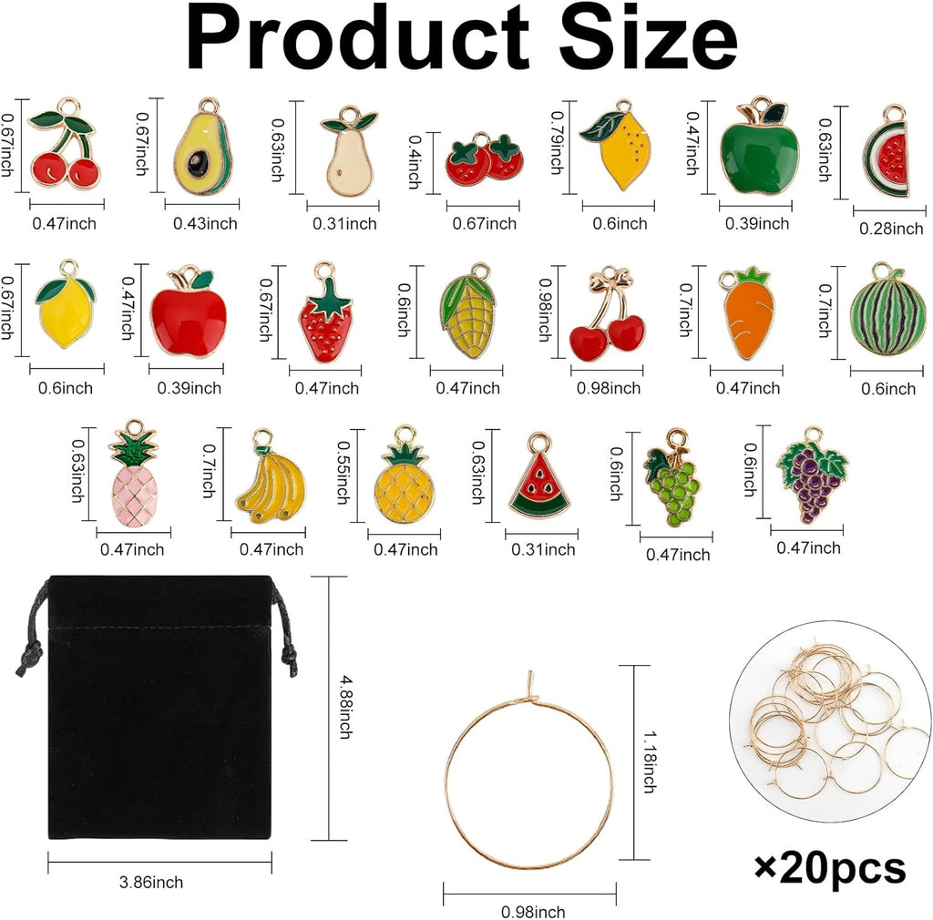 Wine Glass Charms Wine Charms for Stem Glasses Glass Markers Identifiers Tags for Christmas Tasting Party Favors Decorations