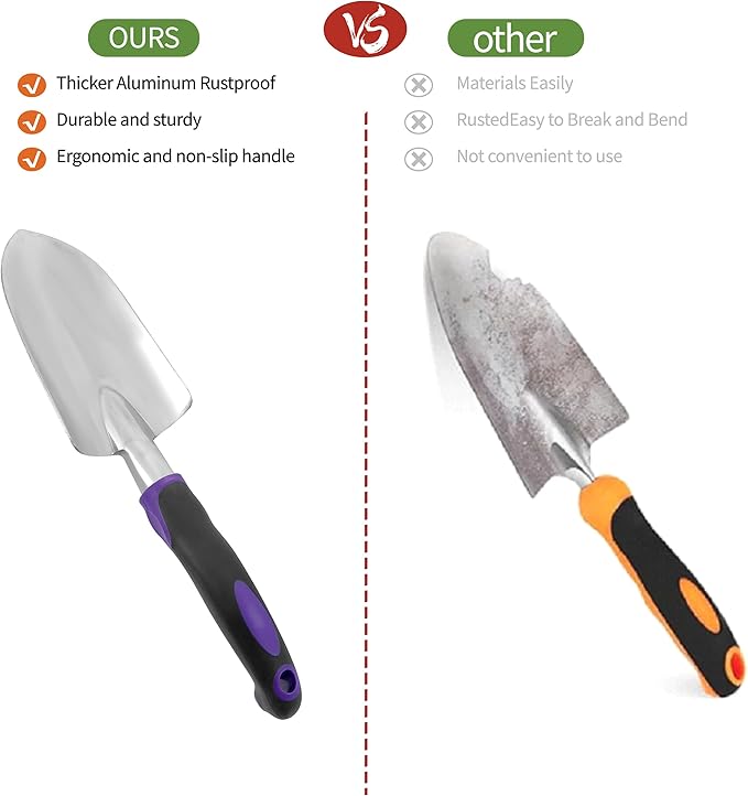 41-Piece Premium Gardening Tool Set, Stainless Steel Heavy Duty Gardening Tool Kit, with Non-Slip Rubber Grip, Storage Tote Bag, Outdoor Hand Tools, Ideal Gardening Gifts for All (Purple Floral)-PawvioPets