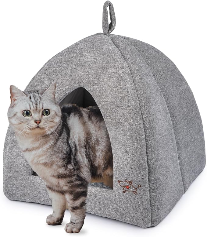 Best Pet Supplies Pet Tent-Soft Bed for Dog and Cat by - Gray, 20" x 20" x H:22"-PawvioPets