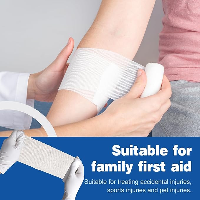 AZEN 96 Pack Gauze Rolls Bandages, 4 in x 4.1 Yards, Premium Medical Supplies & First Aid Supplies, Bandage Wrap Vet Wrap, Mummy Wraps-PawvioPets