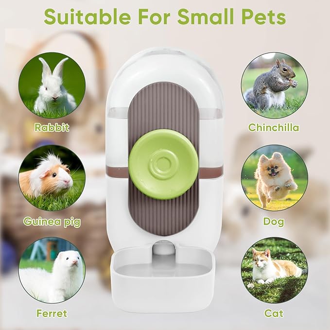 28oz Hanging Automatic Water Dispenser，Rabbit Water Bottle,Bunny Guinea Pig Ferret Water Bowl for Cage,Suitable for Small Animal Puppies(Cage Grid Spacing Over 1.2'')-PawvioPets