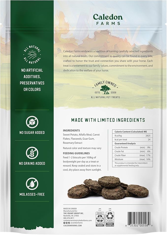Caledon Farms Harvest Biscuits - Carrot & Alfalfa Recipe Horse Treats 32oz-PawvioPets