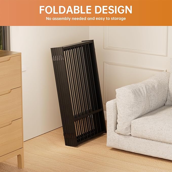 Full Metal Freestanding Dog Gate with Door, 36''Height Foldable Pet Dog Fence for Indoor & Outdoor, 6 Panels Extra Wide Free Standing TallDog Gates for Doorways,House,Stairs,Porch,Deck,Yard-PawvioPets