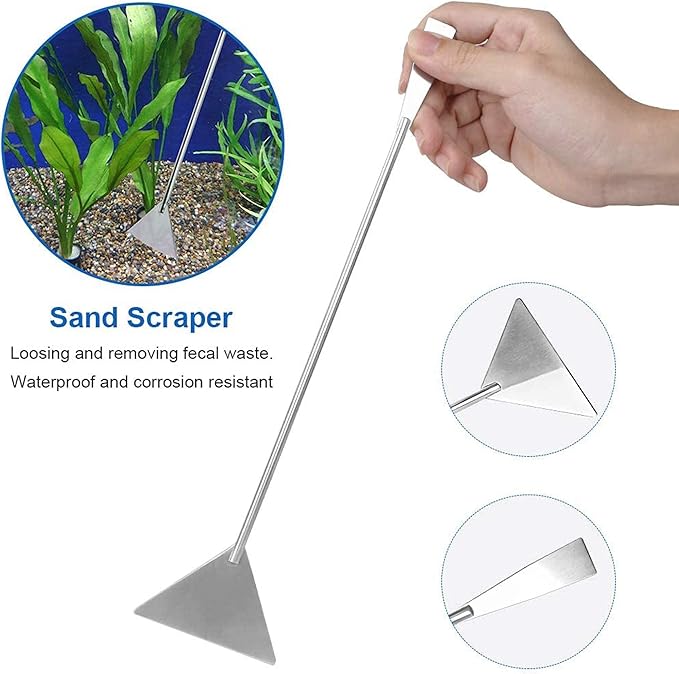 7 in 1 Aquarium Aquascaping Tools Kits,Stainless Steel Aquarium Plant Tools Tweezers Scissors Scrapers for Aquarium Tank Clean Fish Tank Aquascape Tools Sets-PawvioPets